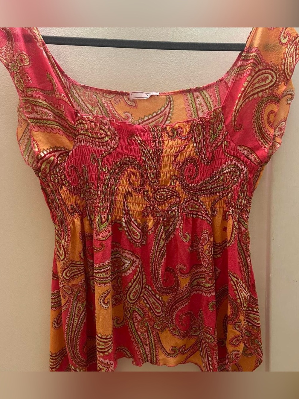 Vol.1 Y2K Paisley Smocked Top